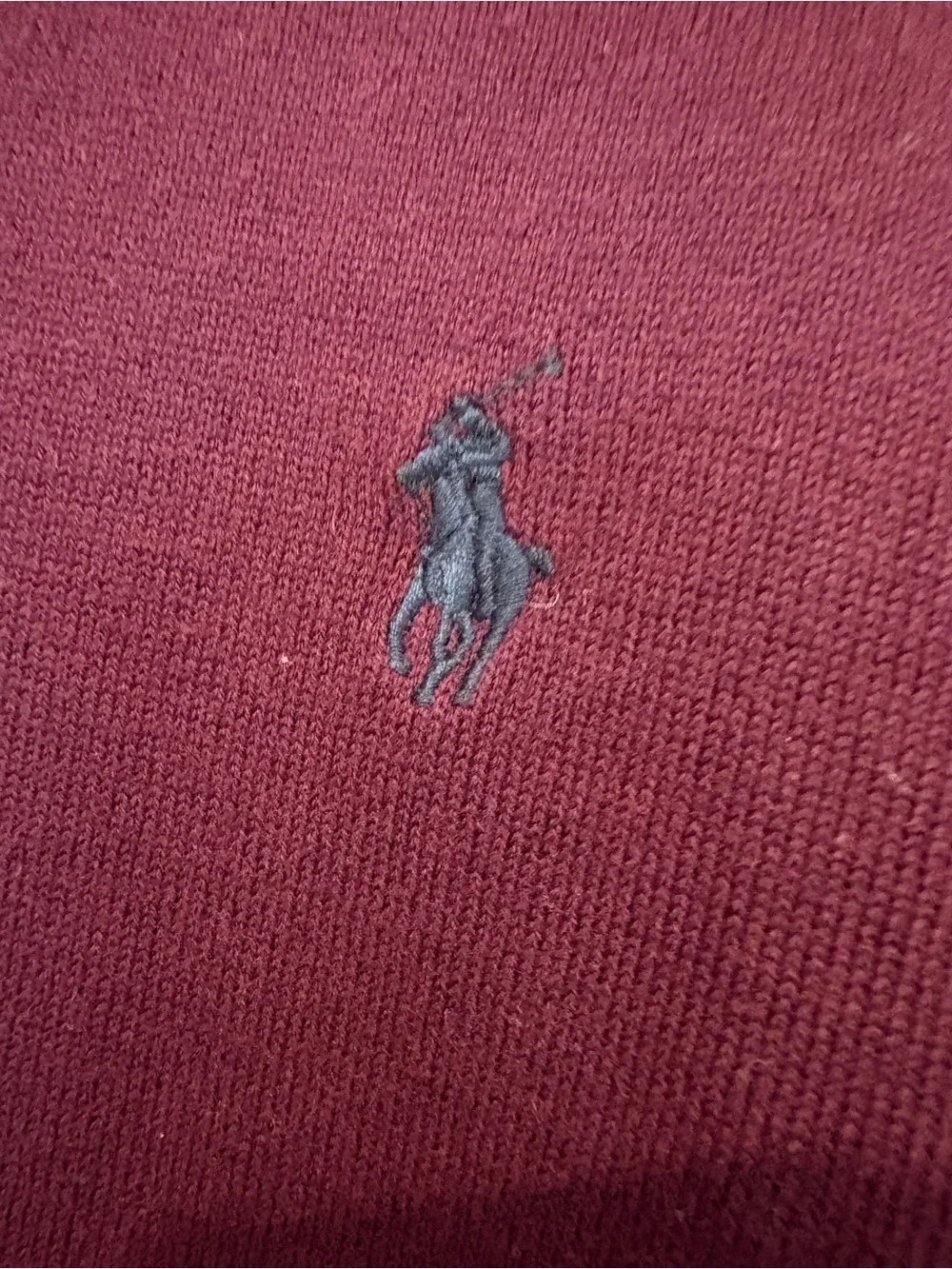 Polo Ralph Lauren Burgundy V-Neck Sweater Pony Logo Pima Cotton Preppy Classic